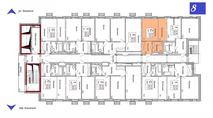 Квартира-студия, 33,4 м², 8/16 эт.