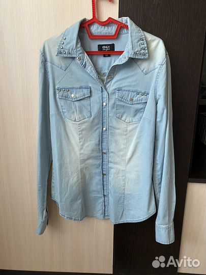 Джинсовая рубашка xs