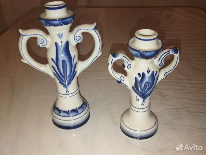 Гжель. Подсвечники