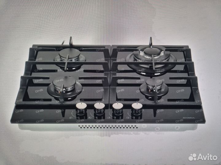 Газовая варочная панель 4 конфорки стекло
