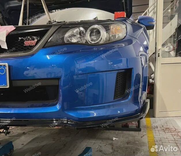 Губа передняя Subaru Impreza WRX STI 3 черная