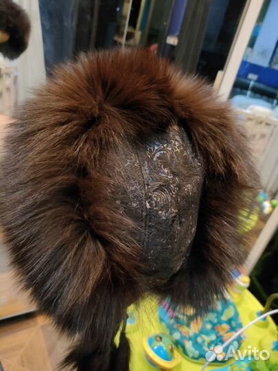 Шапка песцовая и норковая на трикотаже