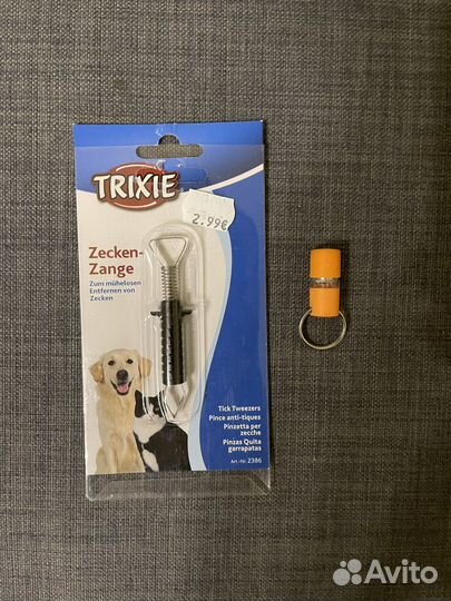 Пинцет от клещей и фонарик на ошейник