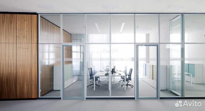 Перегородка стеклянная