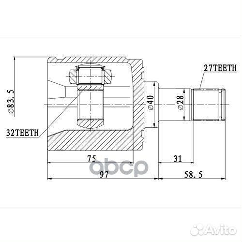 Шрус внутренний honda accord CL (02-08), - R Z