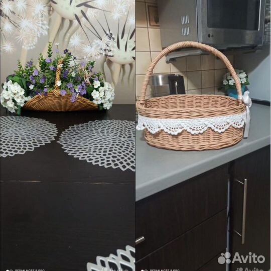 Кашпо для цветов из ротанга