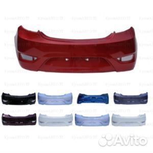 Бампер на Hyundai Solaris белый задний 2010-2015