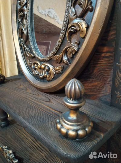 Старинная этажерка,шкаф, тумба с зеркалом