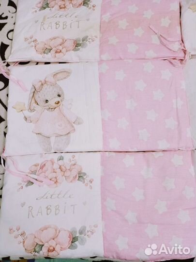 Бортики в кроватку бу для девочки