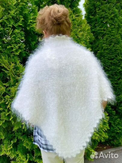 Пуховая косынка ручной работы Платок Шаль