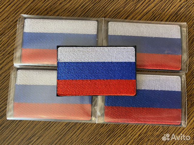 Флаг России нашивка РФ триколор на одежду патч