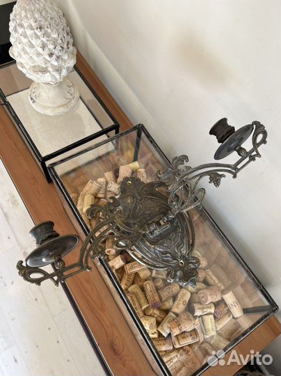 Старинный настенный поворотный канделябр Ар-нуво