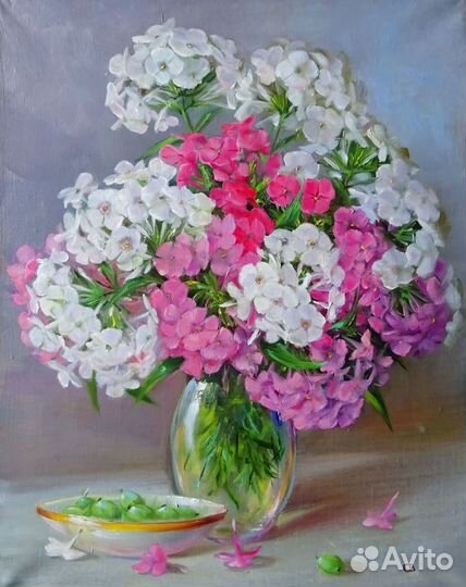 Авторские картины маслом с флоксами