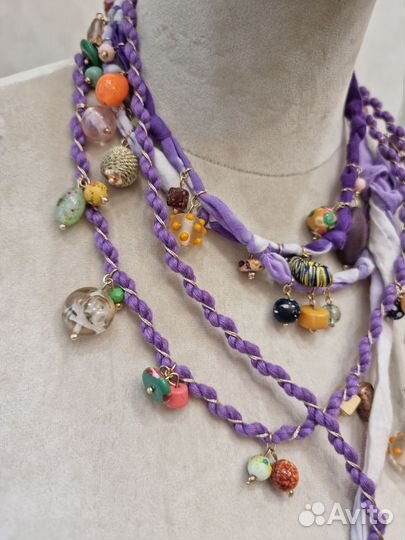 Колье пояс с бусинами zara