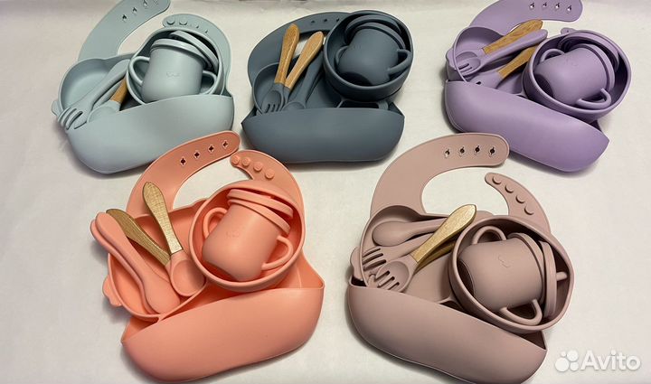 Набор детской силиконовой посуды 10 предметов