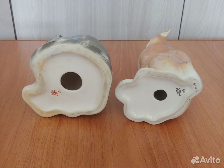 Фарфоровые статуэтки лфз рысь кот