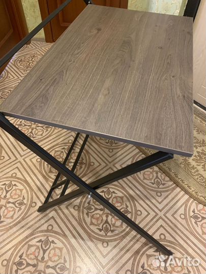 Стол складной 800 мм, черный/дуб граф