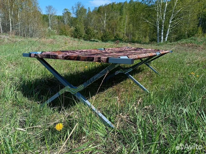 Туристическая раскладушка (Широкая, до 150кг)