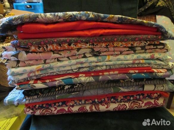 Отрезы ткани из СССР хлопок лён шелк штапель