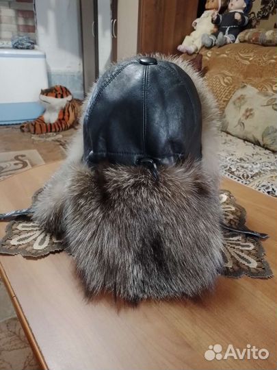 Шапка зимняя,кожа и мех натуральные