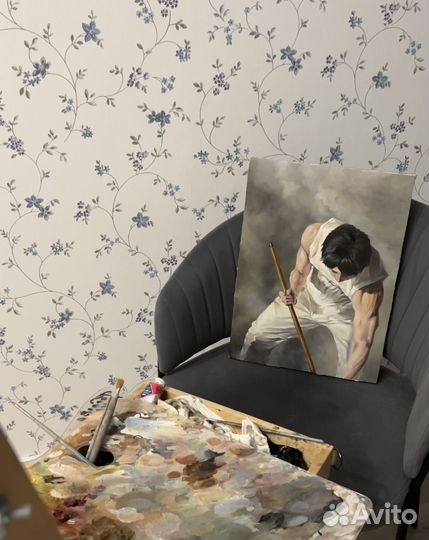 Картина маслом railway