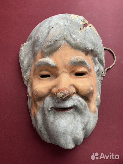 Маска карнавальная Дед папье-маше Ленигрушка СССР