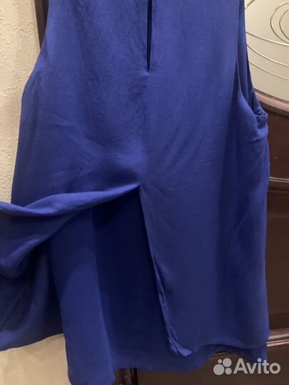 Синия блузка на девочку. Ткань: х/б и шифон