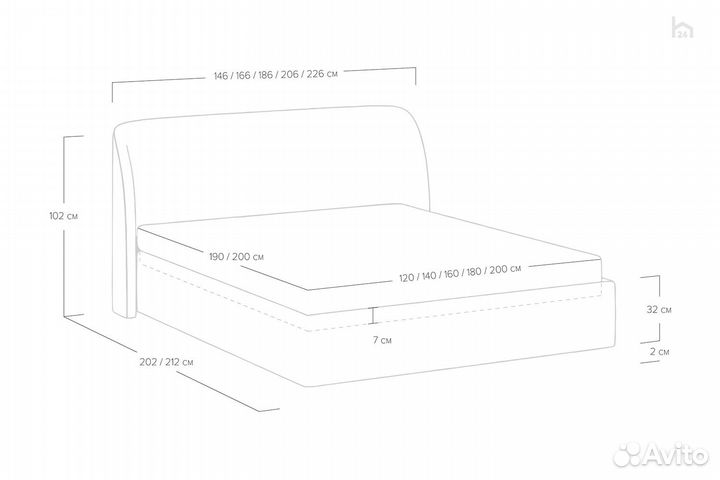 Кровать с основанием 160x200 Nicole