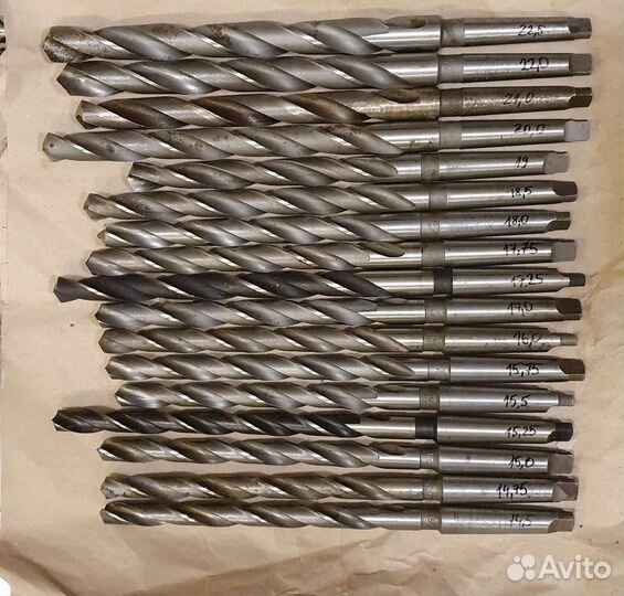 Сверла по металлу СССР 17 шт набор 14,5-22,5мм
