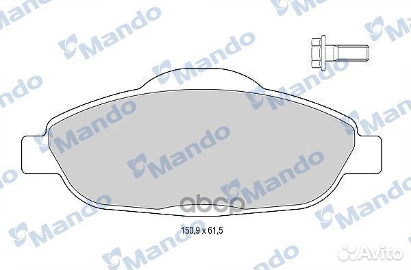 Колодки тормозные передние MBF015237 Mando