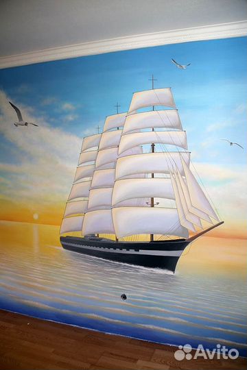 Художественная роспись стен в интерьере