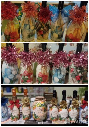 Декупаж, оформление новогодних подарков