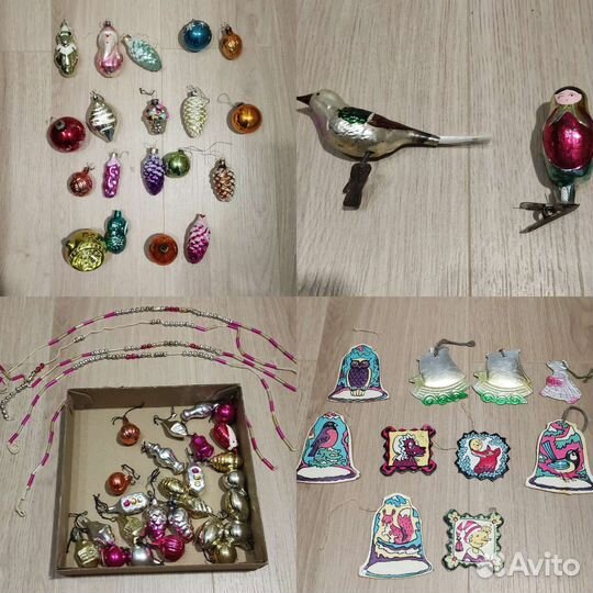 Елочные игрушки СССР Стеклянные, картонаж