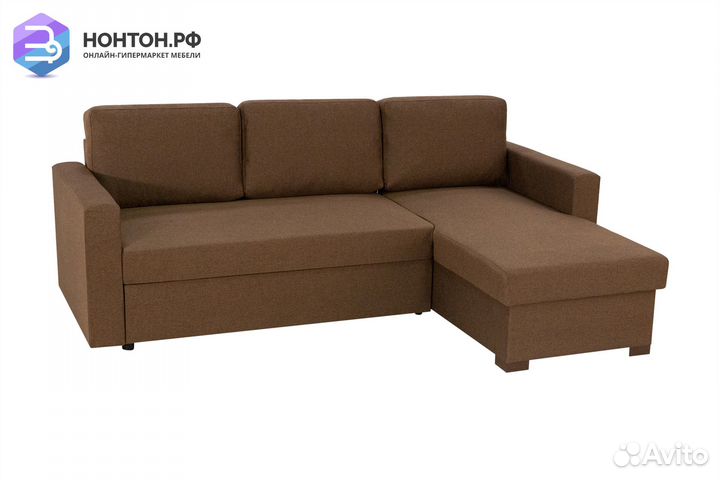 Диван угловой дельфин Джессика коричневый