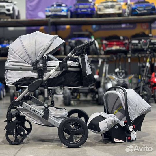Коляска 3в1 Новая трансформер (серый )
