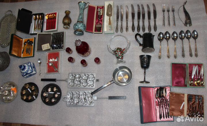 Посуда Мельхиор. Ложки, стопки, вазы СССР