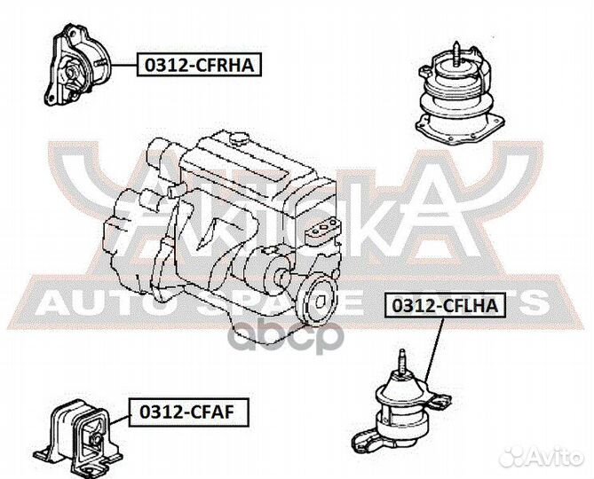 Подушка двигателя ат прав 0312cfrha asva