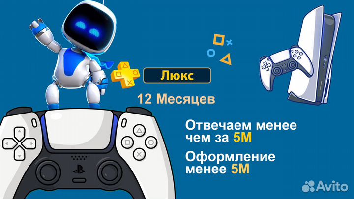 Подписка Ps Plus Deluxe 12 месяцев