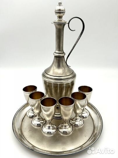 Коньячный набор, серебро 875 проба, вес 665 гр