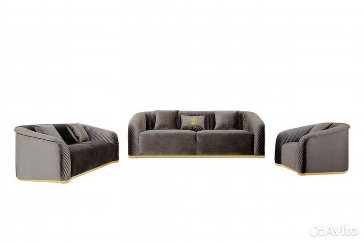 102AN-kres-9161-TSE Кресло Geneve велюр т.серый 98