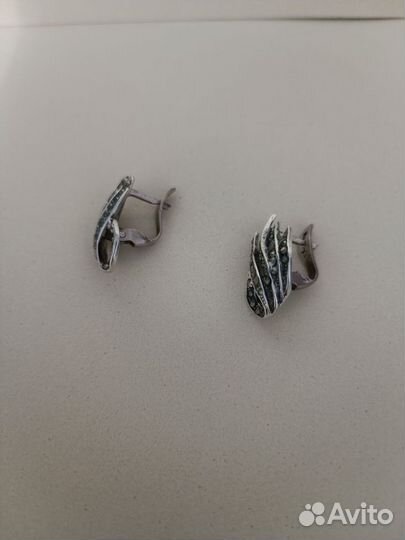 Серебрянные серьги,925, капельное серебро