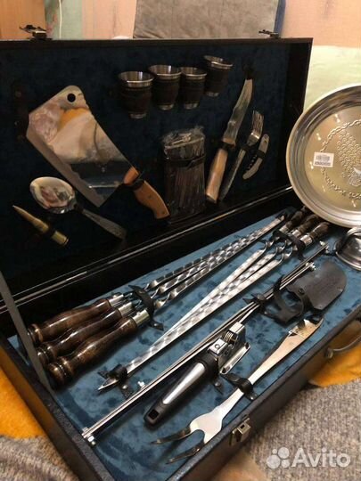 Подарочный набор для шашлыка (набор шампуров, нож