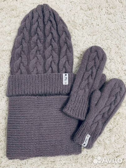 Варежки, шапка, шарф пух норки