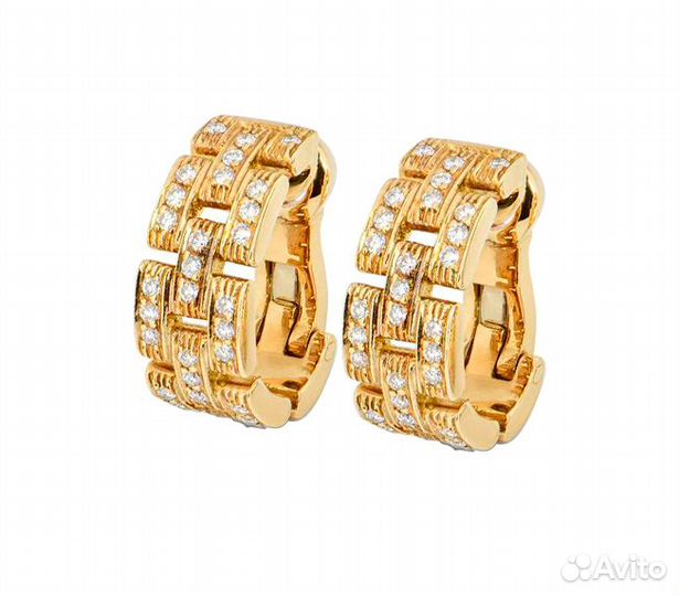 Серьги Cartier Yellow Gold Diamond Maillon Panther