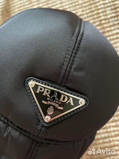 Шапка Prada Black-Red Faux Fur Trapper Hat