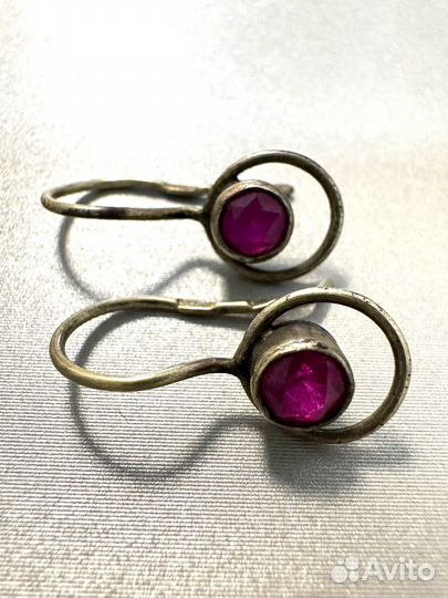 Серьги с корундом СССР