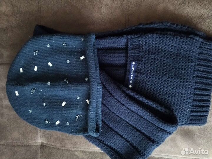 Комплект шапка и шарф для девочки(осень)