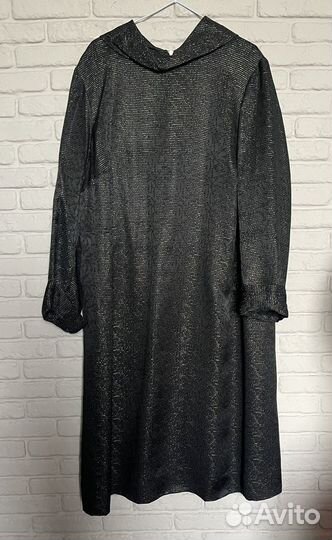 Винтажное платье 50-х гг шелк муар/люрекс