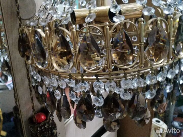 Люстра хрустальная потолочная бу
