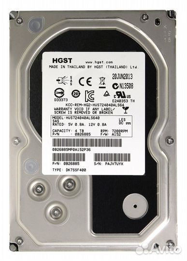 Жесткий диск Hitachi 4Tb HUS724040ALS640 SAS 3,5